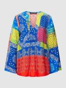 Blouseshirt met tuniekkraag en all-over motief, model 'Catania'