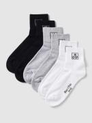 Sokken in middengrijs met labeldetail in een set van 6 paar, model 'Ma...