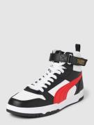 High top sneakers van leer met contrastgarnering, model 'Game'