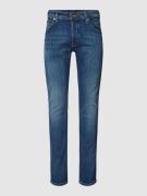 Slim fit jeans met labelpatch, model 'GLENN'