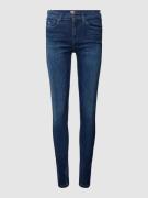 Skinny fit jeans met labelstitching, model 'NORA'