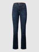 Straight fit jeans met labelpatch, model 'Angela'