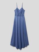 Midi-jurk met plooien in glanzend design