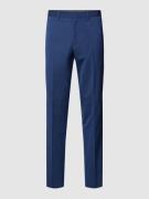 Pantalon in koningsblauw met persplooien, model 'Opure'