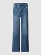 Straight fit jeans met achterzakken, model 'Straight Slit Jeans'