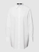 Lange blouse met platte kraag, model 'PLEATED BACK TUNIC SHIRT'