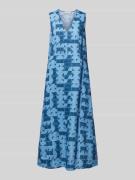 Linnen jurk met grafisch all-over motief, model 'URLO'