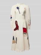 Midi-jurk met motiefstitching, model 'Katara'