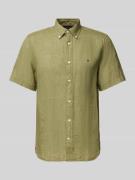Regular fit linnen overhemd met button-downkraag