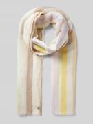 Sjaal van een mix van linnen en modal met streepmotief