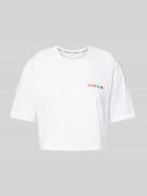 T-shirt met labelstitching, model 'INTENSE PWR PRIDE'