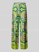 Loose fit stoffen broek van viscose met all-over print