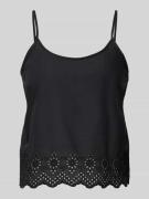 Blousetop met broderie anglaise, model 'LOU'