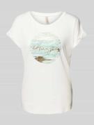 T-shirt met motief- en statementprint, model 'Marica'