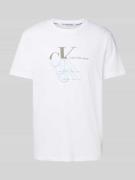 T-shirt met labelprint, model 'MONOGRAM ECHO'