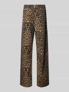 Regular fit jeans met dierenprint, model 'Simona Leopard'