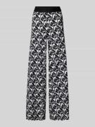 Wide leg stoffen broek met all-over motief, model 'ALLISON'