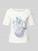 T-shirt met motief- en statementprint