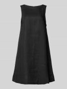 Linnen jurk met ronde hals, model 'Claritta'