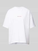 Oversized T-shirt met labelprint, model 'REYNA'