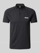 Poloshirt met labelprint, model 'Patteo'