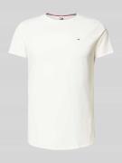 Slim fit T-shirt met logostitching