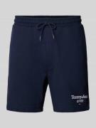 Regular fit sweatshorts met labelstitching