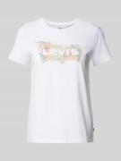 T-shirt met labelprint, model 'HIBISCUS'