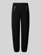 Tapered fit stoffen broek met elastische band, model 'Nagano'