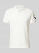 Slim fit poloshirt met labeldetail