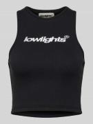 Korte tanktop met labelstitching, model 'BASIC'