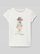 T-shirt met motief- en labelprint