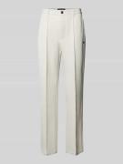 Wide leg stoffen broek met vaste persplooien, model 'SERRANO'