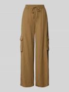 High waist wide leg cargobroek met elastische band, model 'TIKKI'