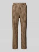 Straight leg pantalon met pied-de-poule-motief, model 'Theo'