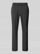 Tapered fit stoffen broek met achterzakken