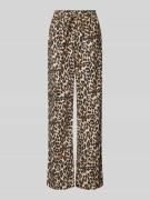 Flared stoffen broek met dierenprint, model 'Rita'