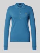 Slim fit poloshirt met logostitching, model 'JULIE'