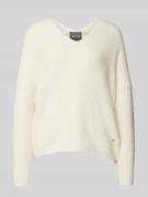 Gebreide pullover met V-hals, model 'THORA'