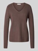 Gebreide pullover met afgeronde V-hals