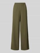 Wide leg stoffen broek met elastische band, model 'TINNI'