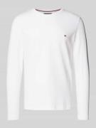 Slim fit shirt met lange mouwen en logostitching