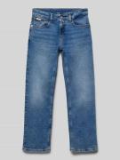 Straight fit jeans met labelpatch