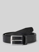 Leren riem met structuurmotief, model 'BUSINESS MONOGRAM'