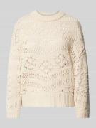 Flatteuze gebreide pullover met ajourpatroon, model 'PCNIANA'