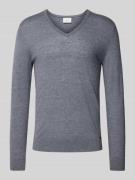 Slim fit gebreide pullover met ribboorden