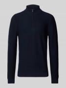 Slim fit gebreide pullover met opstaande kraag