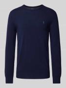 Gebreide pullover van lanawol met ronde hals