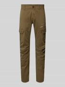 Slim fit cargobroek met labeldetail, model 'NORDROP'