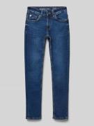 Slim fit jeans met labelpatch, model 'TAVIO'